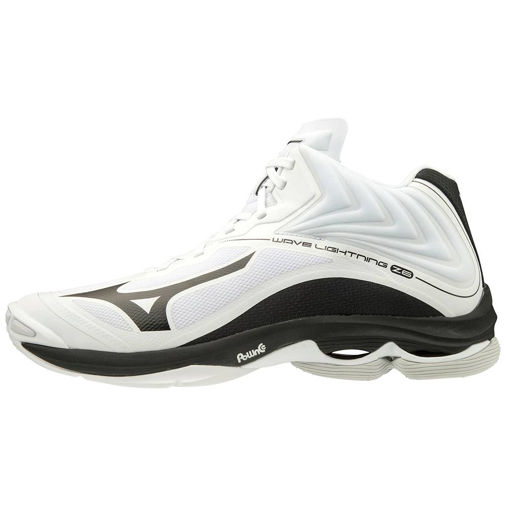 Zapatillas Voleibol Mizuno Wave Lightning Z6 Mid Hombre Blancas/Negras Outlet LCIK-37198